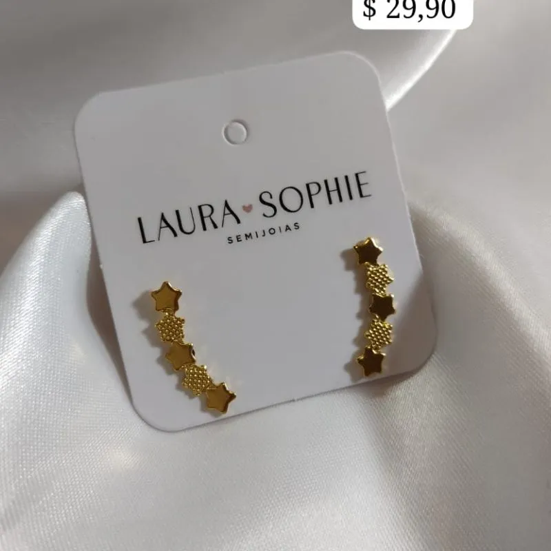 BRINCO EARCUFF 5 ESTRELAS LISO E FOSCO