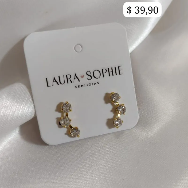 BRINCO EARCUFF REDONDO 3 PEDRAS DE ZIRCONIA