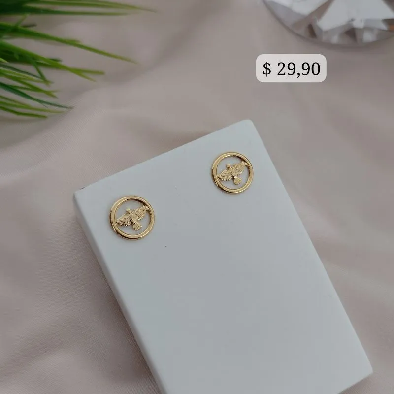 BRINCO ESPIRITO SANTO REDONDO CHAPINHA VAZADO BRINCO ESPIRITO SANTO REDONDO CHAPINHA VAZADO