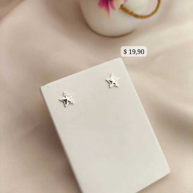 BRINCO ESTRELA COM DETALHES NAS BORDAS  B. A PRATA 925 BRINCO ESTRELA COM DETALHES NAS BORDAS  B. A PRATA 925