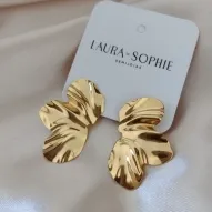 BRINCO MEIA FLOR ONDULADA