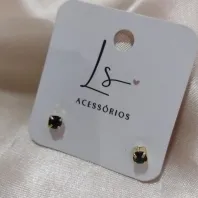 BRINCO PEDRA VERDE ESCURO REDONDA