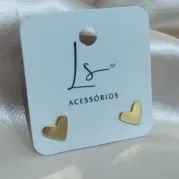 BRINCO PLACA DE CORAÇÃO CHATADA LISA 8MM BRINCO PLACA DE CORAÇÃO CHATADA LISA 8MM