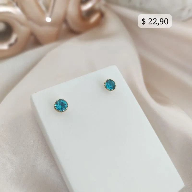 BRINCO REDONDO AZUL TIFFANY BRINCO REDONDO AZUL TIFFANY