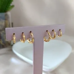 BRINCO TRIO DE ARGOLA TORCIDA BRINCO TRIO DE ARGOLA TORCIDA