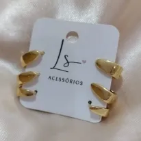 BRINCO TRIO DE ARGOLAS TRIANGULAR BRINCO TRIO DE ARGOLAS TRIANGULAR