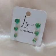 BRINCO TRIO DE ZIRCONIA TURMALINA VERDE GALERIA IMPORTADA 3/4/5MM BRINCO TRIO DE ZIRCONIA TURMALINA VERDE GALERIA IMPORTADA 3/4/5MM