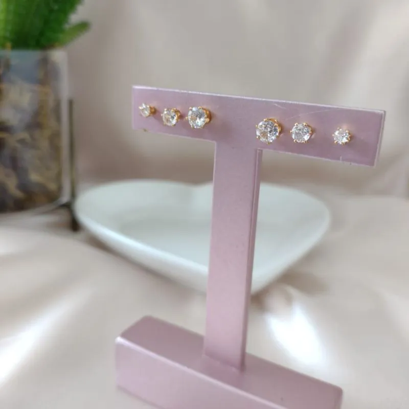 BRINCO TRIO PEDRA REDONDA ZIRCONIA