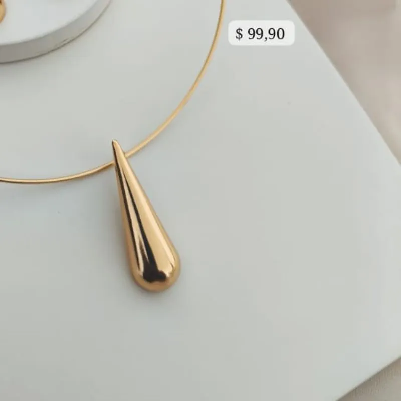 CHOKER ARO COM GOTA PONTUDA CHOKER ARO COM GOTA PONTUDA