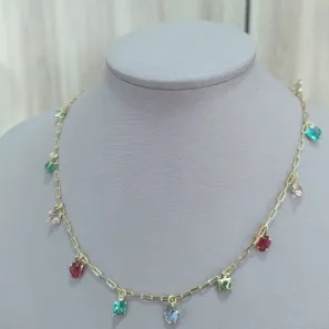 CHOKER CARTIER COM CORAÇOES E E PEDRAS PENDURADOS COLORIDOS CHOKER CARTIER COM CORAÇOES E E PEDRAS PENDURADOS COLORIDOS