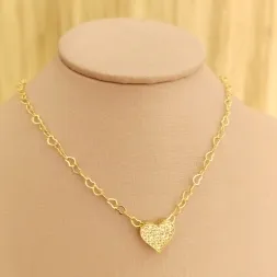 CHOKER CORAÇÃO ENTRELAÇADOS 3MM COM PINGENTE DE CORAÇÃO CRAVEJADO ZIRCONIA CHOKER CORAÇÃO ENTRELAÇADOS 3MM COM PINGENTE DE CORAÇÃO CRAVEJADO ZIRCONIA