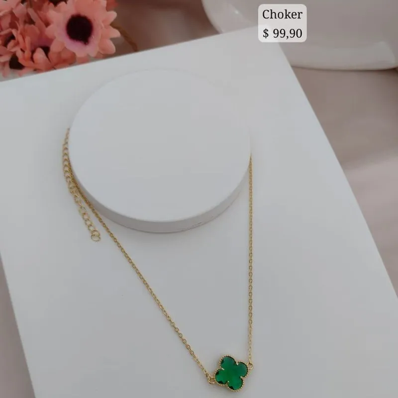 CHOKER EL ELO PORTUGUES COM TREVO VERDE CHOKER EL ELO PORTUGUES COM TREVO VERDE