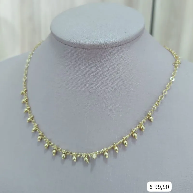 CHOKER ELO PORTUGUES COM ESFERAS PEDURADAS CHOKER ELO PORTUGUES COM ESFERAS PEDURADAS