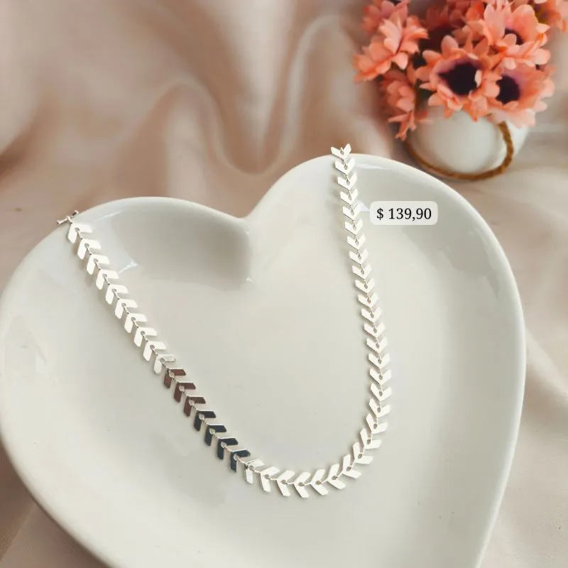 CHOKER FOLHAGEM B. A PRATA 925