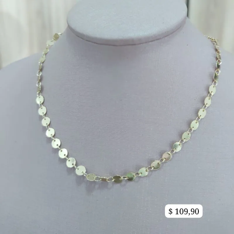 CHOKER PLACA REDONDA CHATADA LISAS CHOKER PLACA REDONDA CHATADA LISAS
