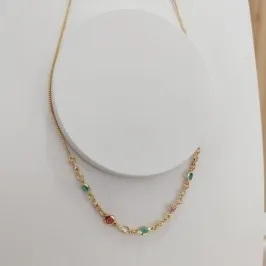 CHOKER VENEZIANA PEDRAS ZIRCONIA COLORIDAS