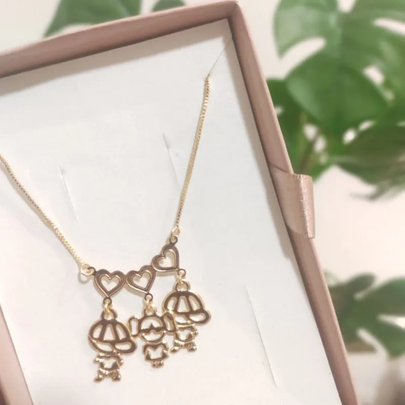 COLAR CANGA COM 2 MENINOS E 1 MENINA LISO VAZADO FILHOS COLAR CANGA COM 2 MENINOS E 1 MENINA LISO VAZADO FILHOS