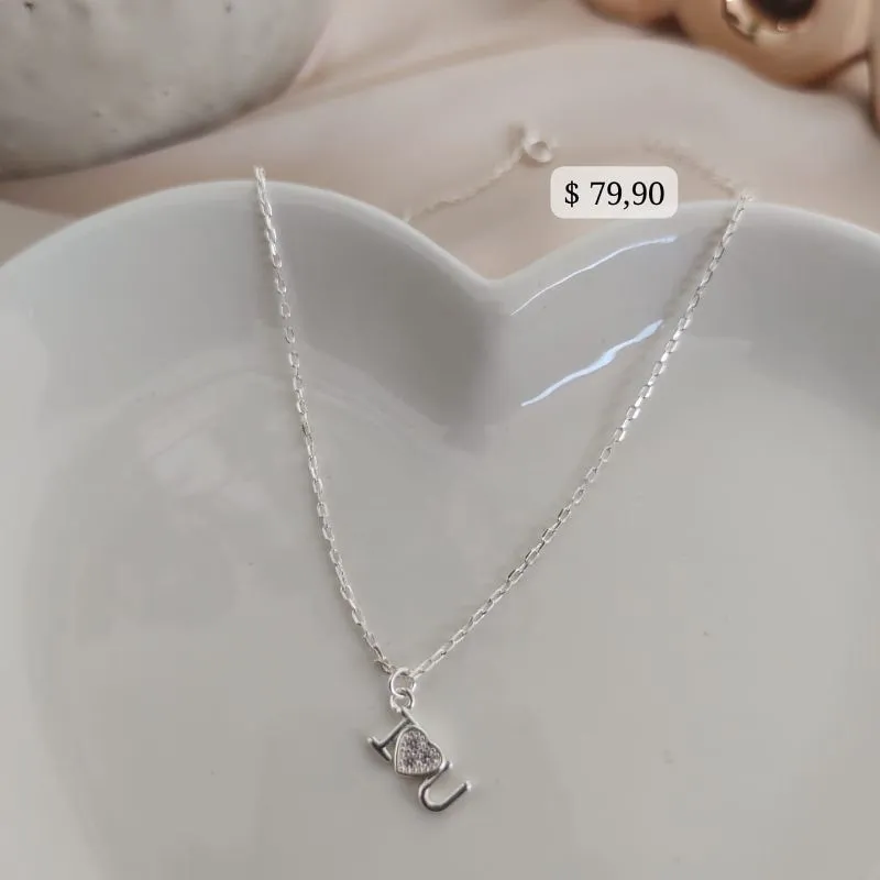 COLAR CARTIER I LOVE YOU COM CORAÇÃO CRAVEJADO EM MICRO ZIRCONIA B PRATA 925 COLAR CARTIER I LOVE YOU COM CORAÇÃO CRAVEJADO EM MICRO ZIRCONIA B PRATA 925