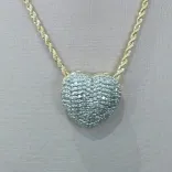 COLAR CORDÃO BAIANO PINGENTE CORAÇÃO CRAVEJADO RODIO NEGRO