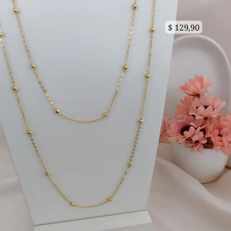 COLAR DUPLO COM ESFERAS