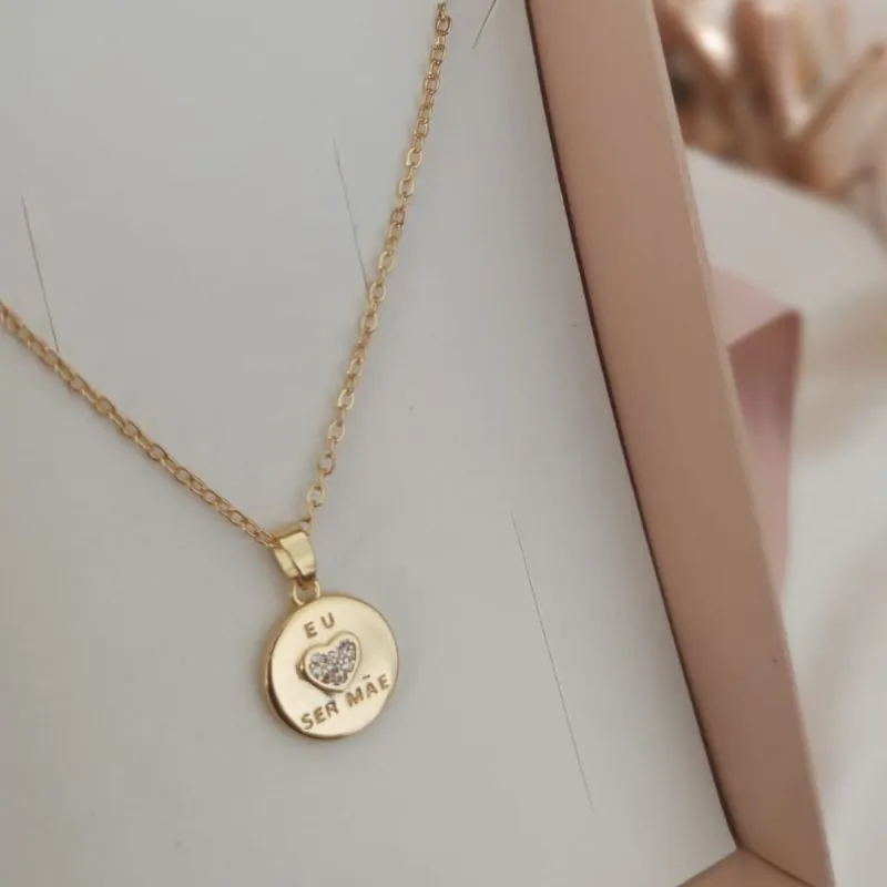 COLAR ELO PORTUGUES COM PLACA EU AMO SER MÃE COLAR ELO PORTUGUES COM PLACA EU AMO SER MÃE