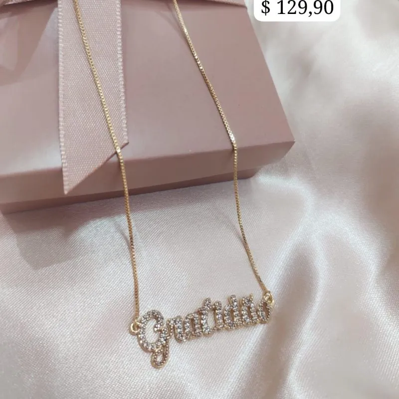 COLAR GRATIDÃO CRAVEJADO EM MICRO ZIRCONIA COLAR GRATIDÃO CRAVEJADO EM MICRO ZIRCONIA