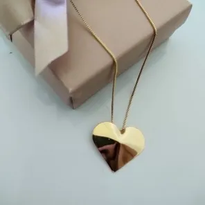 COLAR PLACA DE CORAÇÃO LISO COLAR PLACA DE CORAÇÃO LISO