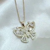 COLAR VENESIANA PINGENTE BORBOLETA CRAVEJADA ZIRCONIA