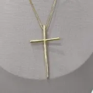 COLAR VENESIANA PINGENTE CRUZ LISA 50MM