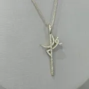 COLAR VENESIANA PINGENTE FÉ CRAVEJADO ZIRCONIA