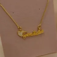 COLAR VENESIANA PINGENTE GRATIÇÃO COM CORAÇÃO CRAVEJADO ZIRCONIA