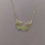 COLAR VENEZIANA CASAL DE FILHOS CRAVEJADO ZIRCONIA