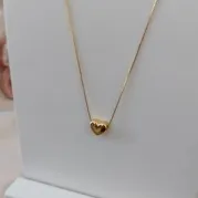 COLAR VENEZIANA PINGENTE CORAÇÃO 8MM