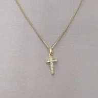 COLAR VENEZIANA PINGENTE CRUZ CRAVEJADA TODA ZIRCONIA