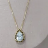 COLAR VENEZIANA PINGENTE GOTA PEDRA ZIRCONIA E CRAVEJADA ZIRCONIA PRETA AO REDOR COLAR VENEZIANA PINGENTE GOTA PEDRA ZIRCONIA E CRAVEJADA ZIRCONIA PRETA AO REDOR