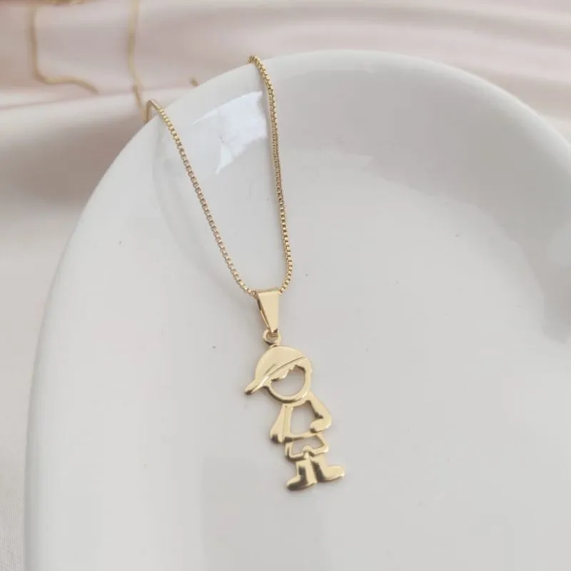 COLAR VENEZIANA PINGENTE MENINO VAZADO FILHOS