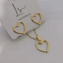 CONJUNTO VENEZIANA CORAÇÃO VAZADO LISO