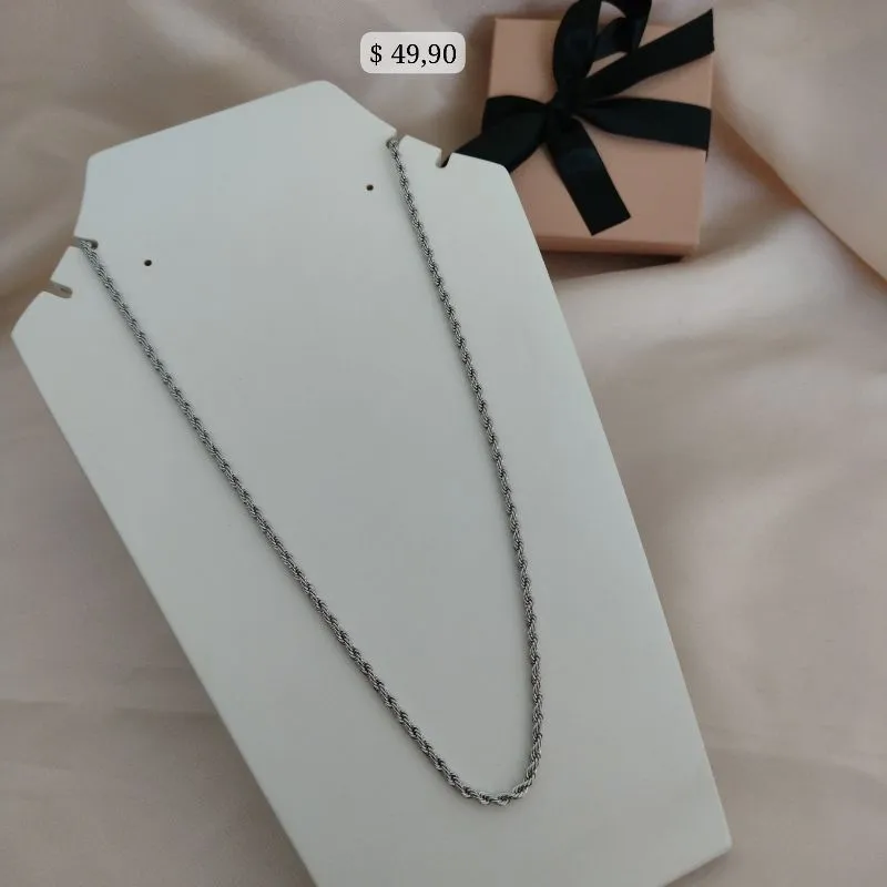 CORRENTE MASCULINA CORDÃO BAIANO EM AÇO 4MM CORRENTE MASCULINA CORDÃO BAIANO EM AÇO 4MM