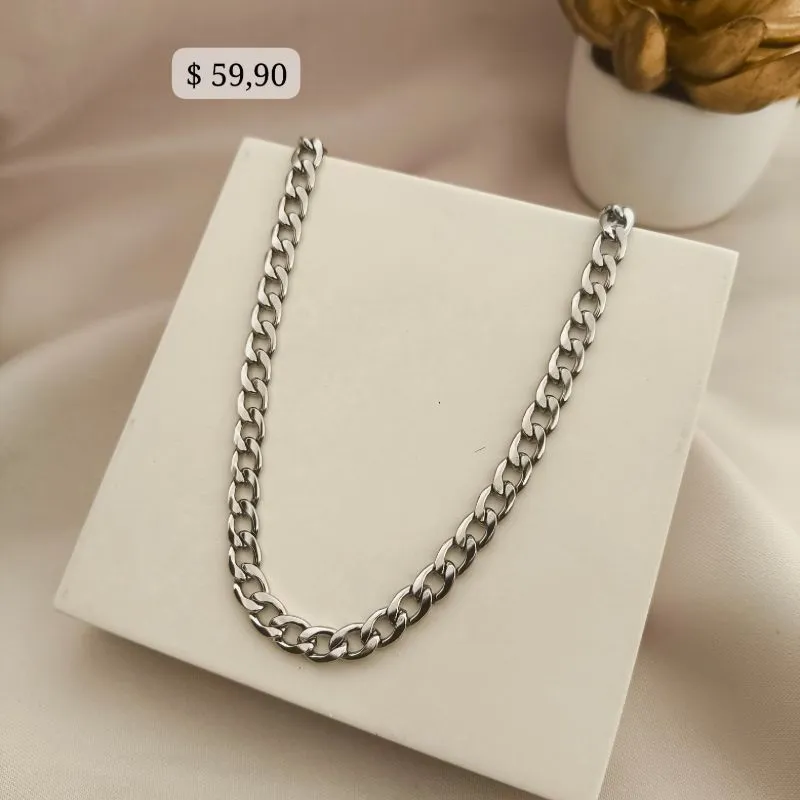 CORRENTE MASCULINA ELO GROUMET EM AÇO M