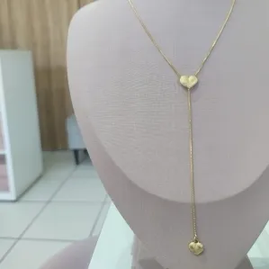 LONGUINHO ESTILO GRAVATINHA 2 CORAÇOES CRAQUELADOS LONGUINHO ESTILO GRAVATINHA 2 CORAÇOES CRAQUELADOS