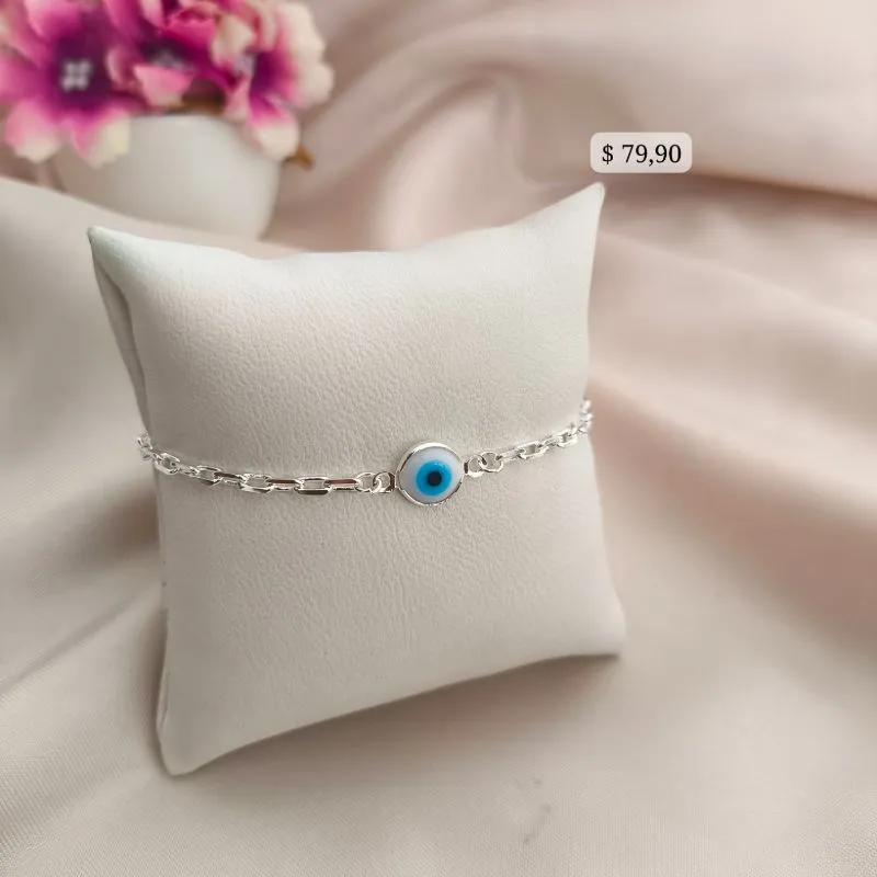 PULSEIRA CARTIER COM OLHO GREGO B. A PRATA 925 PULSEIRA CARTIER COM OLHO GREGO B. A PRATA 925