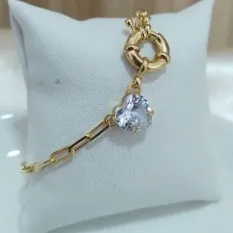 PULSEIRA CARTIER FECHO BOIA PINGENTE CORAÇÃO ZIRCONIA PULSEIRA CARTIER FECHO BOIA PINGENTE CORAÇÃO ZIRCONIA