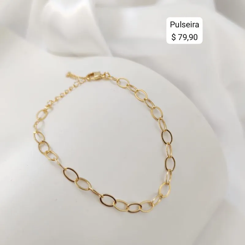 PULSEIRA COM ELOS OVAL LISOS