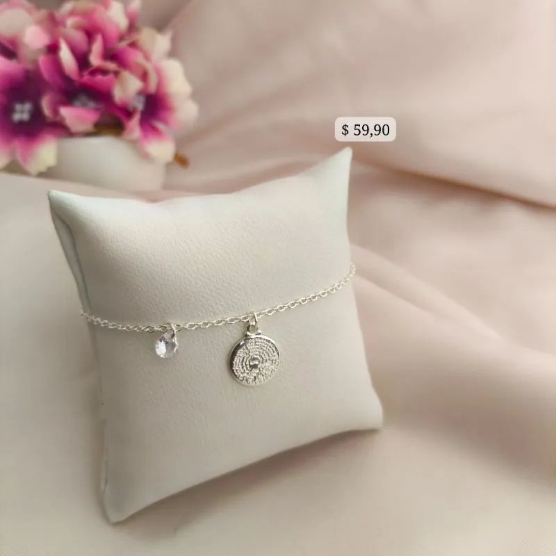 PULSEIRA COM PINGENTE DO DO PAI NOSSO E PONTO DE LUZ B. A PRATA 925 PULSEIRA COM PINGENTE DO DO PAI NOSSO E PONTO DE LUZ B. A PRATA 925