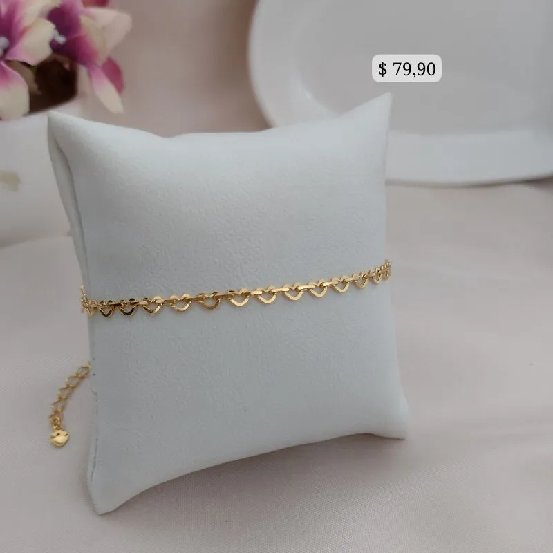 PULSEIRA DE CORAÇÕES JUNTOS VAZADOS