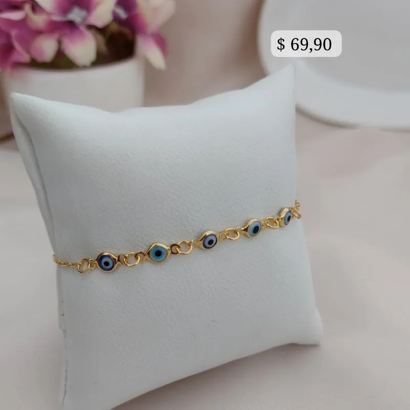 PULSEIRA DE OLHO GREGO AZUL ESCURO E CLARO PULSEIRA DE OLHO GREGO AZUL ESCURO E CLARO