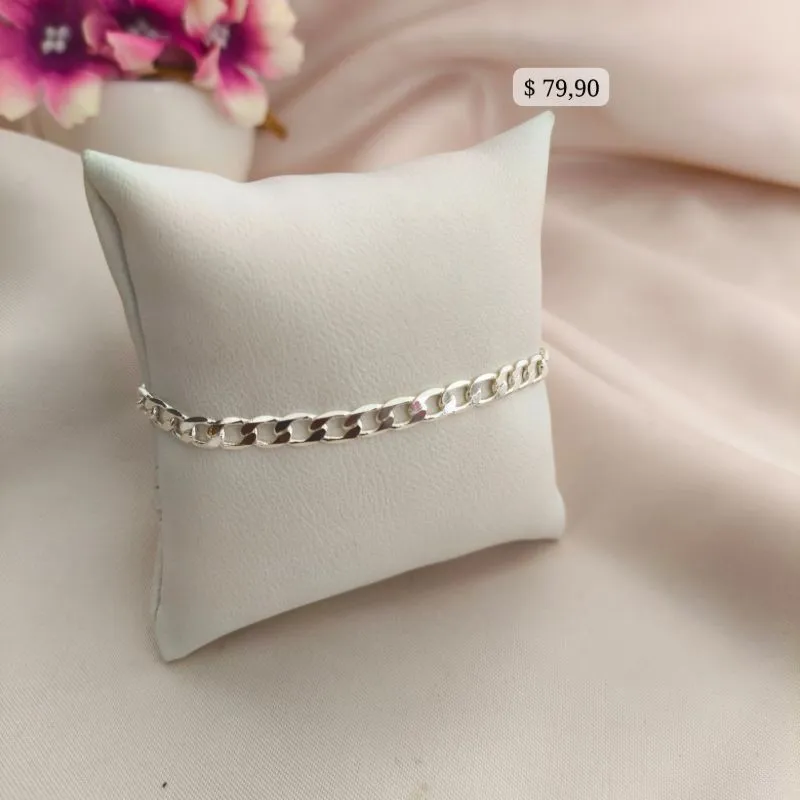 PULSEIRA ELO GROUMET LARGO B. A PRATA 925