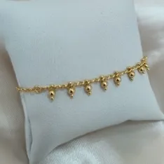 PULSEIRA ELO PORTUGUES COM ESFERAS PENDURADAS