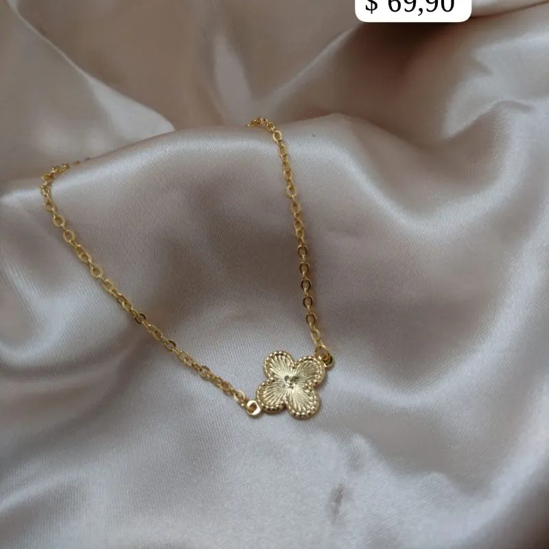 PULSEIRA ELO PORTUGUES COM FLOR