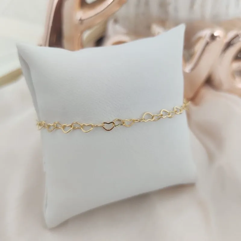 PULSEIRA INFANTIL DE CORAÇÃO ENTRELAÇADOS 3MM